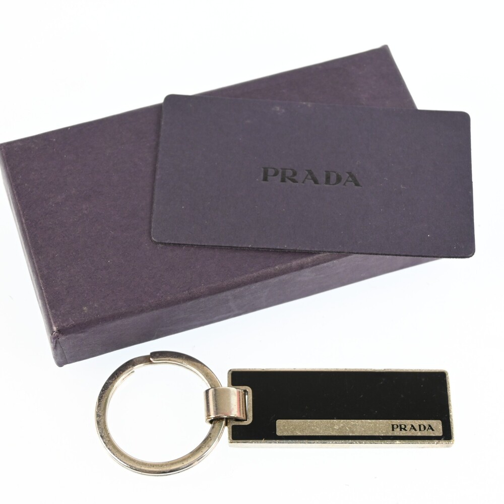Auth Prada Key Chain Black #259315P14B